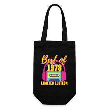 45. Geburtstag Best of 1978 Kassette Retro 80er Jahre - Geschenkbeutel für Flaschen - Schwarz - Vorne