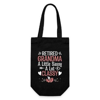Retired Grandma Pensioner Pension Grandmother Reti - Gift Bag for Bottles - black - Front