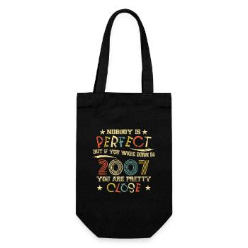 2007 Birthday Vintage Nobody is perfect - Gift Bag for Bottles - black - Front