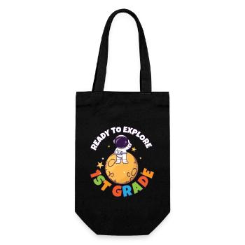 Back To School Day Ready to Explore 1st Grade - Geschenkbeutel für Flaschen - Schwarz - Vorne