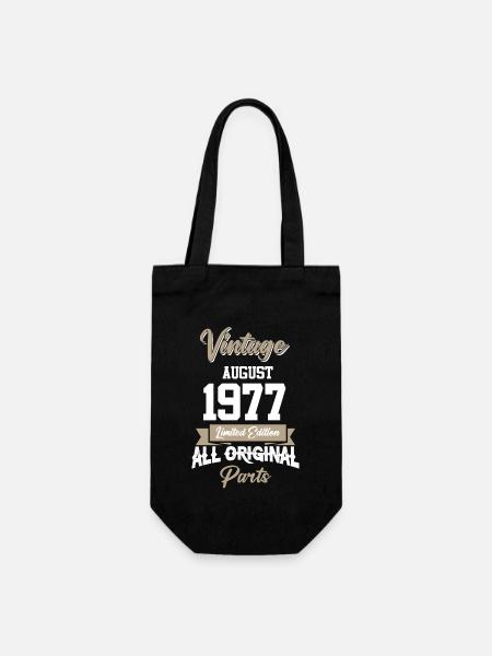 August 1977 Vintage Geburtstag Geschenk - Geschenkbeutel für Flaschen - Schwarz