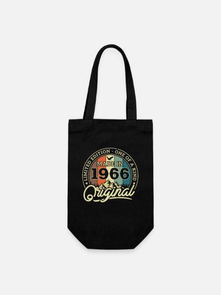 Vintage 1966 Geburtstag Retro - Geschenkbeutel für Flaschen - Schwarz