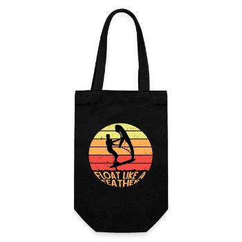 Float Like a Feather Hydrofoil Wingfoil Wingfoilin - Gift Bag for Bottles - black - Front