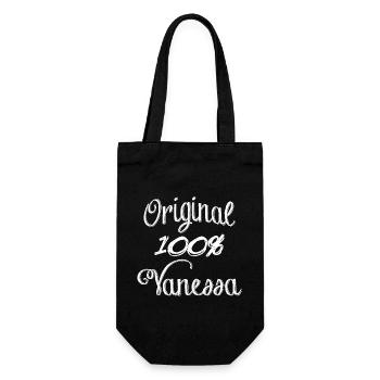 Original 100% Vanessa - Geschenkbeutel für Flaschen - Schwarz - Vorne