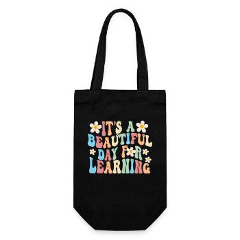 Es ist ein schöner Tag zum Lernen - Geschenkbeutel für Flaschen - Schwarz - Vorne