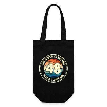 48e anniversaire pour que vous voyiez avec 48 cadeau rétro - Sac à bouteille - noir - Devant