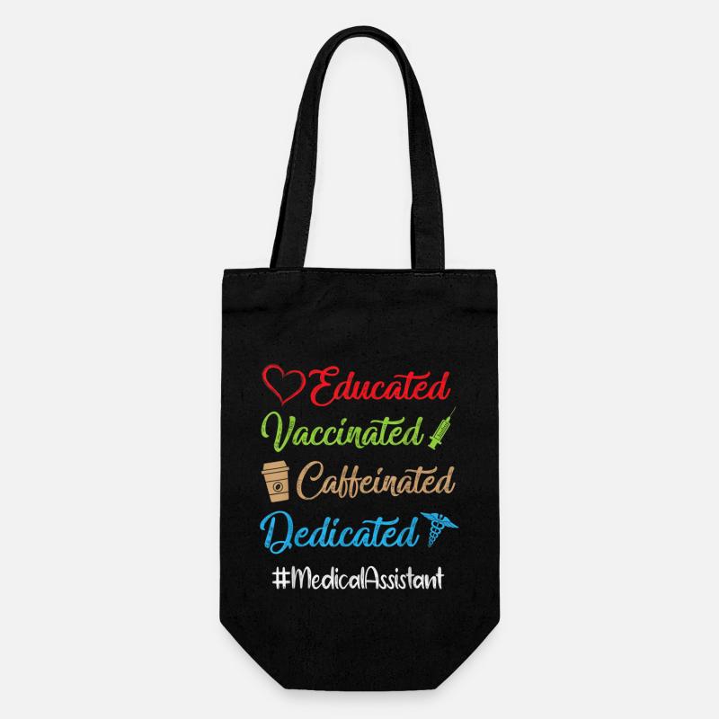 Educated Vaccinated Caffeinated Dedicated Medical - Gift Bag for Bottles - black