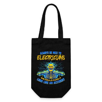 Electrician Funny Gift for Electrical Engineer - Gift Bag for Bottles - black - Front