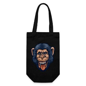 Chimp head - Gift Bag for Bottles - black - Front