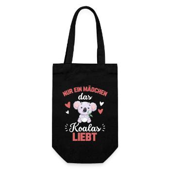 Koala Mädchen Australien Tier Geschenk Süßes Koala - Geschenkbeutel für Flaschen - Schwarz - Vorne