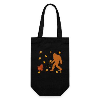 Bigfoot Sasquatch Turkey Autumn Autumn Thanks - Gift Bag for Bottles - black - Front