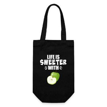 Life Is Sweeter With Apple - Gift Bag for Bottles - black - Front