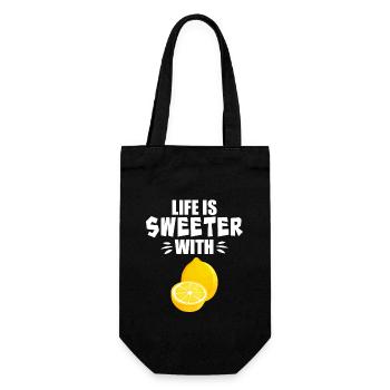 Life Is Sweeter With Lemon - Gift Bag for Bottles - black - Front