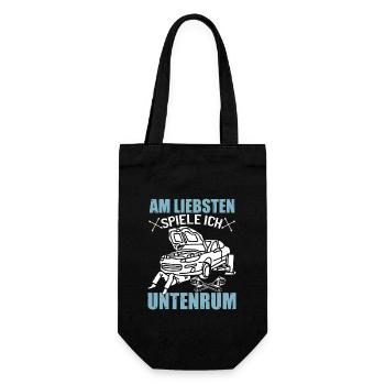 Humor Männer Mechaniker Auto - Geschenkbeutel für Flaschen - Schwarz - Vorne