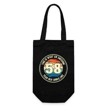 58e anniversaire donc vous voyez avec 58 cadeau rétro - Sac à bouteille - noir - Devant