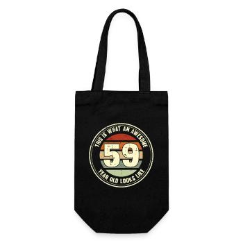 59e anniversaire pour que vous voyiez avec 59 cadeau rétro - Sac à bouteille - noir - Devant