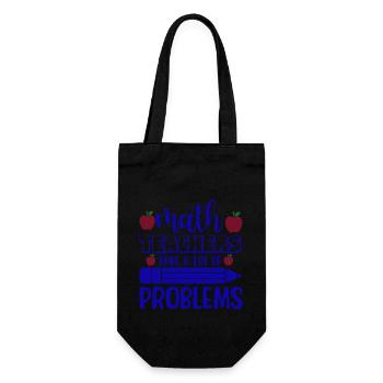 Math teachers have a lot of problems, Mathematik - Gift Bag for Bottles - black - Front
