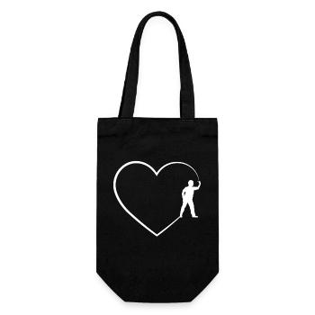 Line Heart - Dart Player - - Gift Bag for Bottles - black - Front