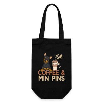 Miniature Pinscher Rehpinscher Min Pin Dog - Gift Bag for Bottles - black - Front