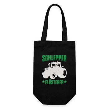Schlepper Flüsterer Traktor - Geschenkbeutel für Flaschen - Schwarz - Vorne