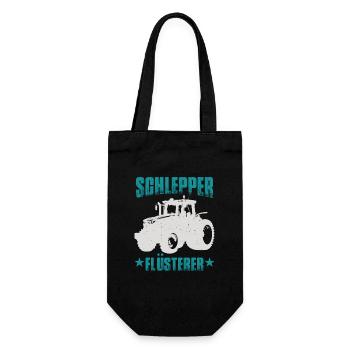 Schlepper Flüsterer Traktor Bauernhof Landwirt - Geschenkbeutel für Flaschen - Schwarz - Vorne