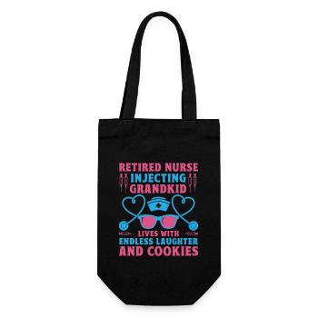 Retired Grandma Pensioner Pension Nurse Nursing Re - Gift Bag for Bottles - black - Front