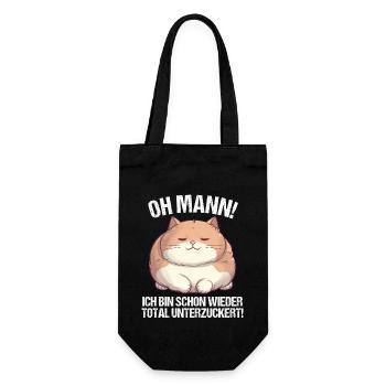 Ich bin schon wieder total unterzuckert Katze - Geschenkbeutel für Flaschen - Schwarz - Vorne
