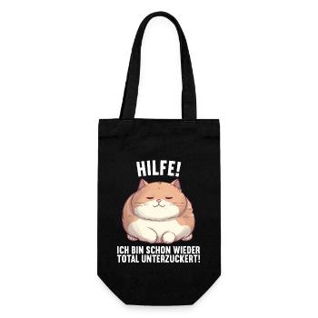 Ich bin schon wieder total unterzuckert Katze - Geschenkbeutel für Flaschen - Schwarz - Vorne