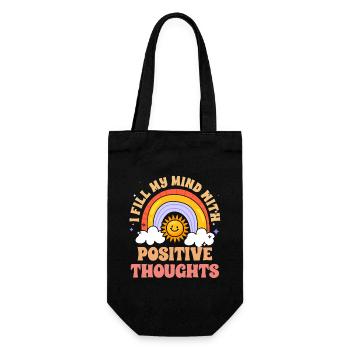 Je remplis mon de pensées positives rétro - Sac à bouteille - noir - Devant