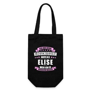 Name Elise Vorname Klugscheisserin Namenstag - Geschenkbeutel für Flaschen - Schwarz - Vorne