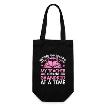 Retired Grandma Pensioner Pension Teacher Teach Re - Gift Bag for Bottles - black - Front