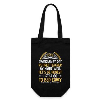 Retired Grandma Pensioner Pension Teacher Teach Re - Gift Bag for Bottles - black - Front