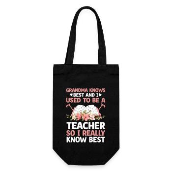 Retired Grandma Pensioner Pension Teacher Teach Re - Gift Bag for Bottles - black - Front