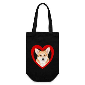 Dog lovers - Dogs Heart - Pemrboke Welsh Corgi - Gift Bag for Bottles - black - Front