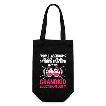 Retired Grandma Pensioner Pension Teacher Teach Re - Gift Bag for Bottles - black - Front