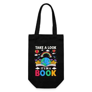 Jetez un coup d’œil C’est dans un rat de bibliothèque de lecture de livre - Sac à bouteille - noir - Devant