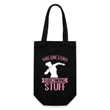 Shot Put Throwing Athletics - Gift Bag for Bottles - black - Front