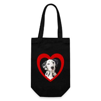 Dog Lovers - Dogs Heart - Dalmatians - Gift Bag for Bottles - black - Front