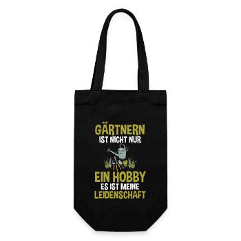 Hobbygärtner Garten Gärtner Gartenarbeit - Geschenkbeutel für Flaschen - Schwarz - Vorne