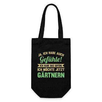 Gartenarbeit Garten Gärtner Hobbygärtner - Geschenkbeutel für Flaschen - Schwarz - Vorne