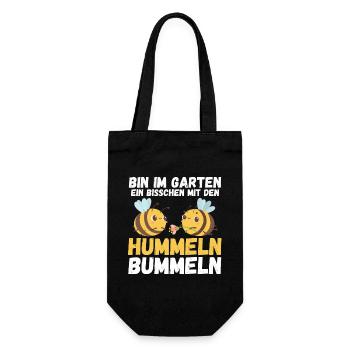 Gartenarbeit Hobbygärtner Biene Gärtner Garten - Geschenkbeutel für Flaschen - Schwarz - Vorne