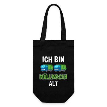 Müllmann Müllabfuhr Zweiter Geburtstag Müllauto - Geschenkbeutel für Flaschen - Schwarz - Vorne
