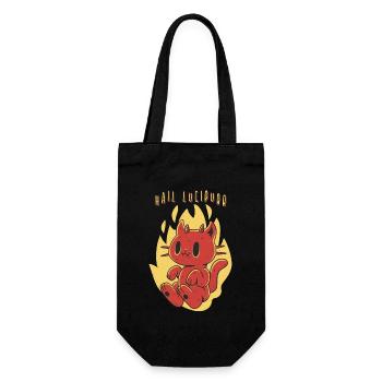 Hail Lucipurr - Lustiger Katzen Teufel - Geschenkbeutel für Flaschen - Schwarz - Vorne