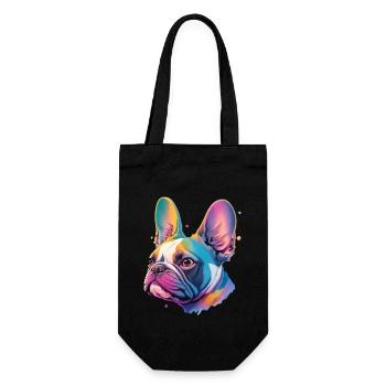 French Bulldog Faithful Dogs Friend Dog - Gift Bag for Bottles - black - Front