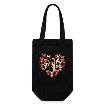 Chihuahua - Chien Mignon Chiot Cœurs Rose Girly - Sac à bouteille - noir - Devant