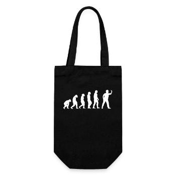 Evolution - Dartspieler - Emoji - Geschenkbeutel für Flaschen - Schwarz - Vorne