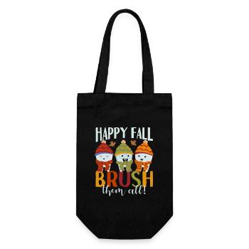 Happy autumn, clean them all, funny thanks - Gift Bag for Bottles - black - Front
