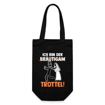 Bräutigam Hochzeit Heiraten Junggesellenabschied - Geschenkbeutel für Flaschen - Schwarz - Vorne