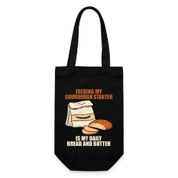 Saurdough Starter - Gift Bag for Bottles - black - Front