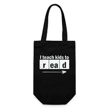 I Teach Kids To Read Science Teachers Reading - Gift Bag for Bottles - black - Front